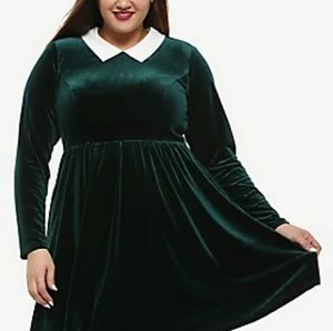 Green velvet dress
